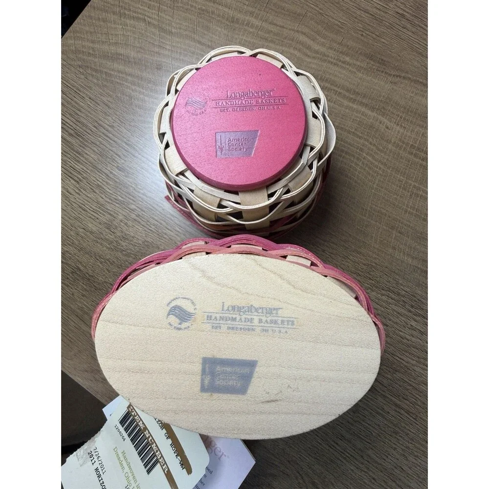 Longaberger Horizon Hope Cancer Society Baskets 2 Piece Lot